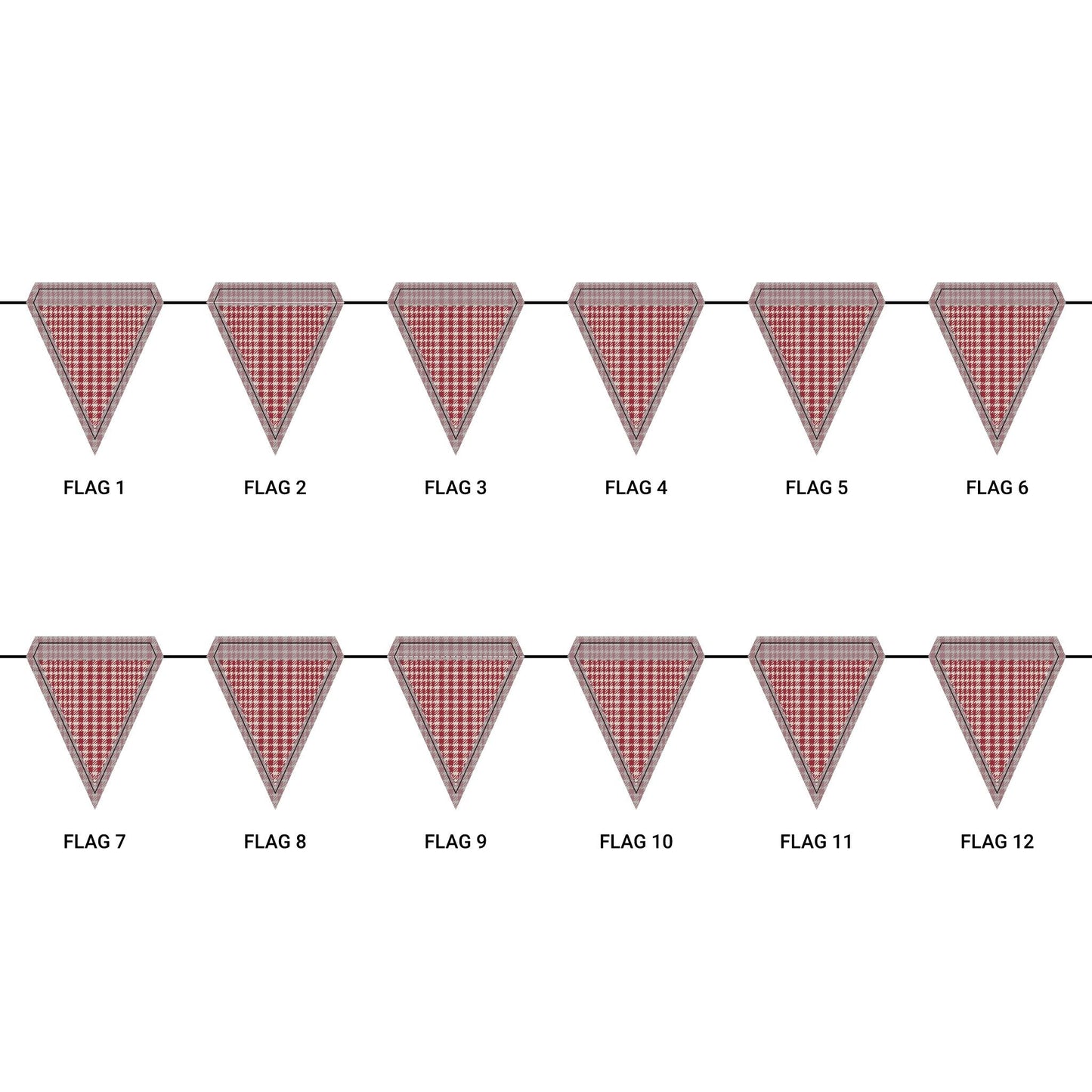Flag Garland | Maroon & White | Tweed