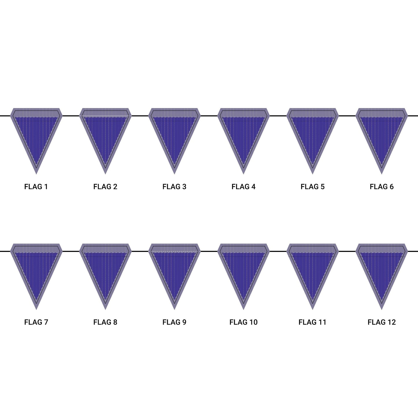 Flag Garland | Purple & Gold | Pinstripe
