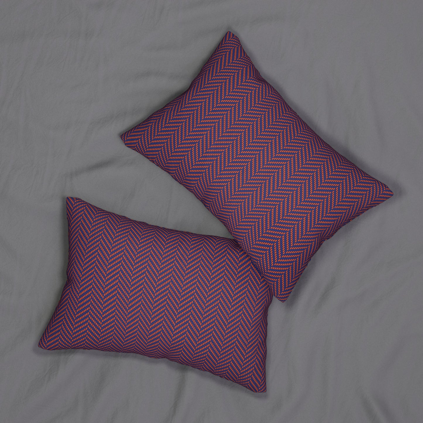 Pillow | Bright Blue & Orange | Herringbone