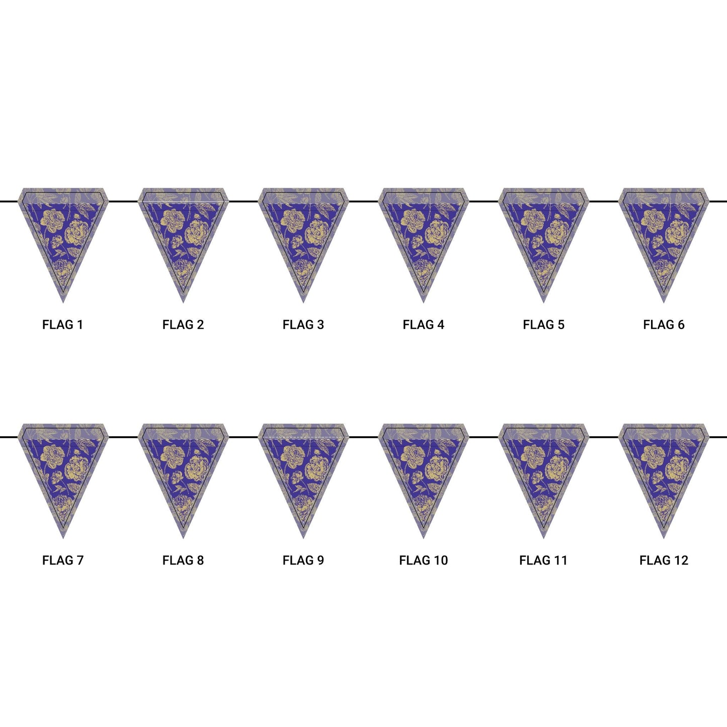 Flag Garland | Purple & Gold | Peony