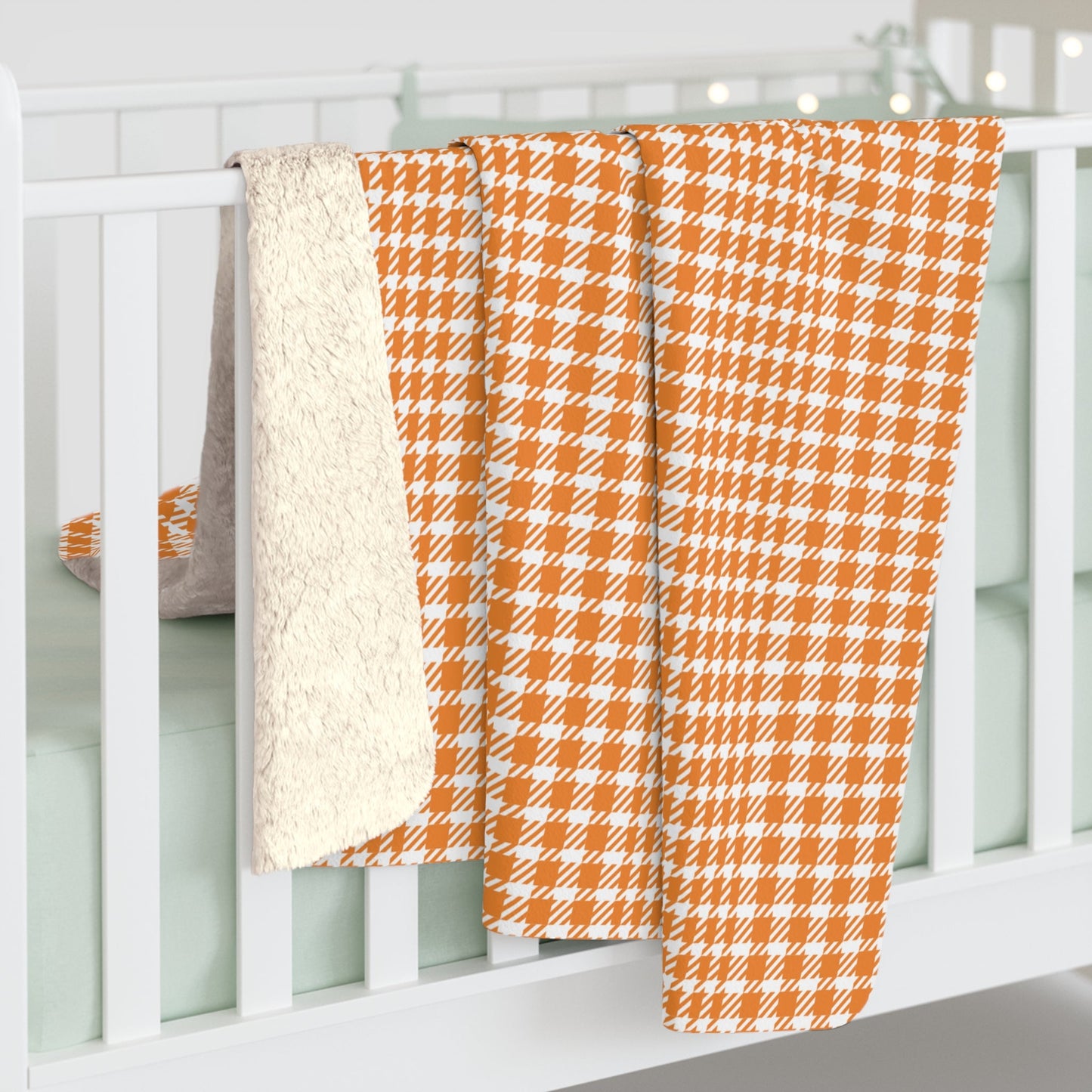 Sherpa Blanket | Orange & White | Tweed