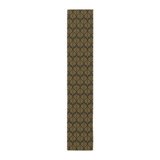 Table Runner | Black & Gold | Palm