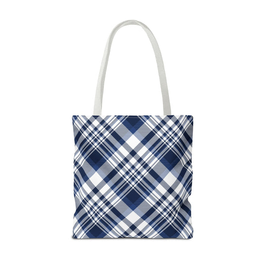 Tote Bag | Navy & White | Tartan