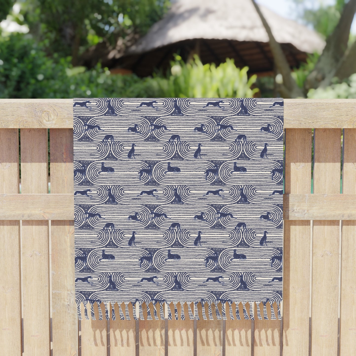 Boho Beach Towel | Greyhounds | Blue Track