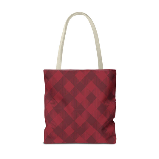 Tote Bag | Maroon & White | Gingham