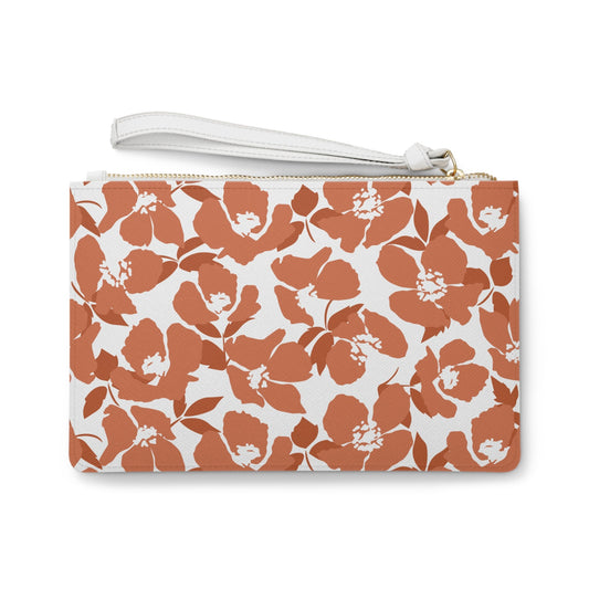 Clutch Bag | Dark Orange & White | Poppy