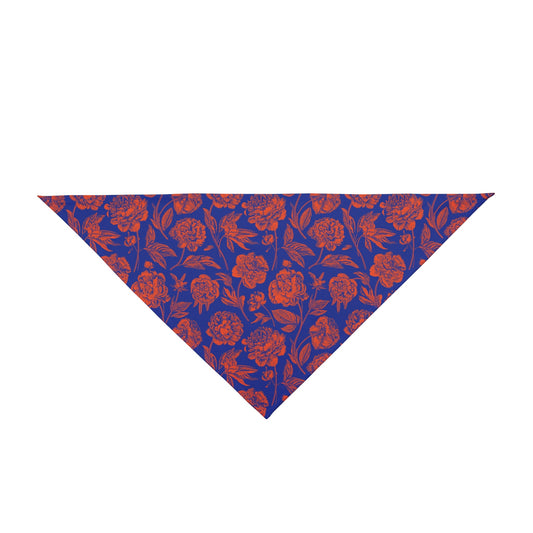 Pet Bandana | Bright Blue & Orange | Peony