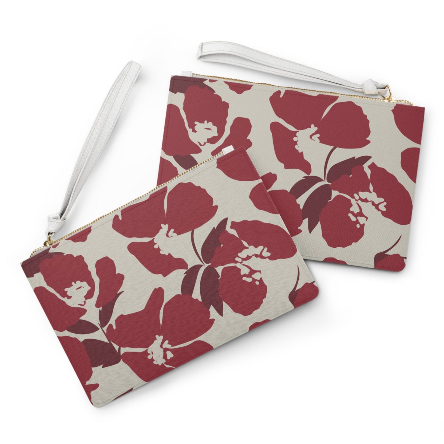 Clutch Bag | Maroon & White | Poppy