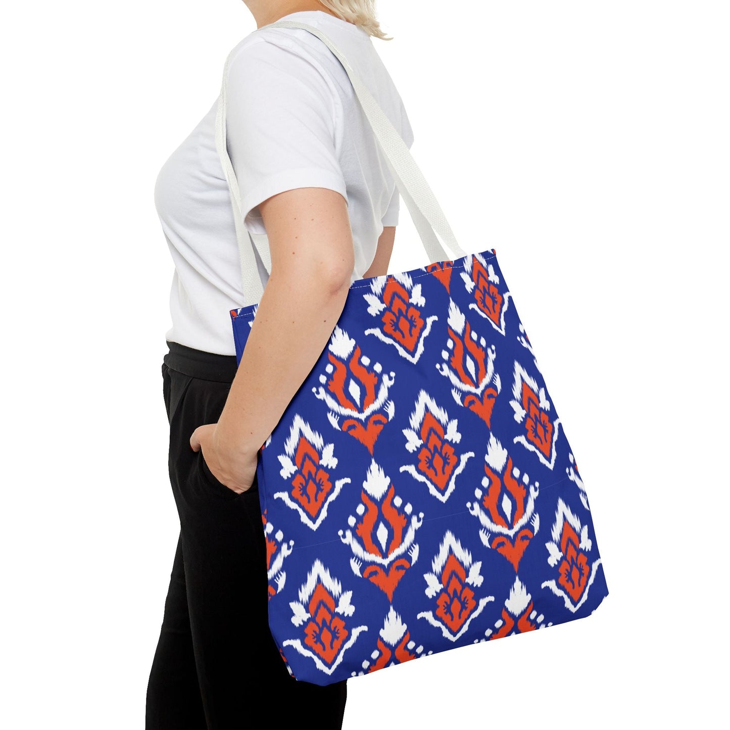 Tote Bag | Bright Blue & Orange | Ikat
