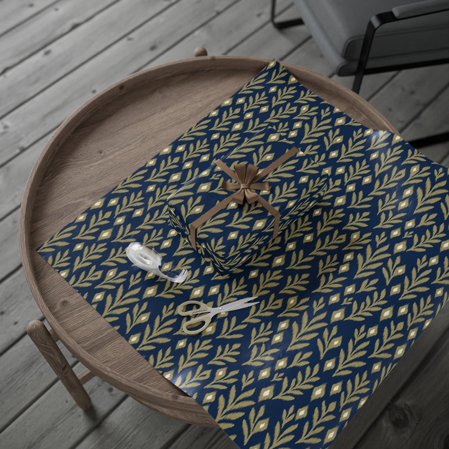 Gift Wrap | Blue & Gold | Laurel