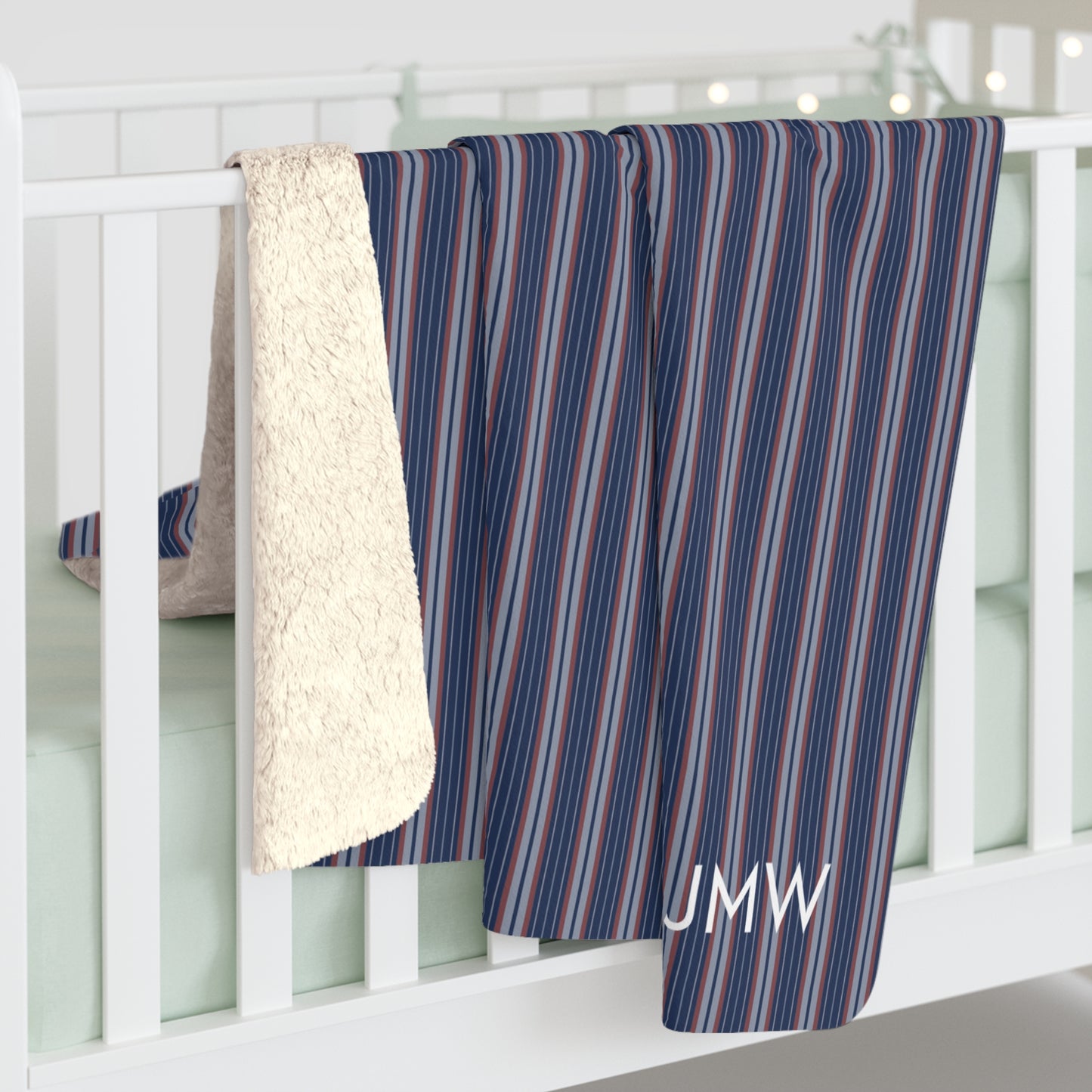 Sherpa Fleece Blanket- Personalized | Charlottesville, Virginia | Stripe