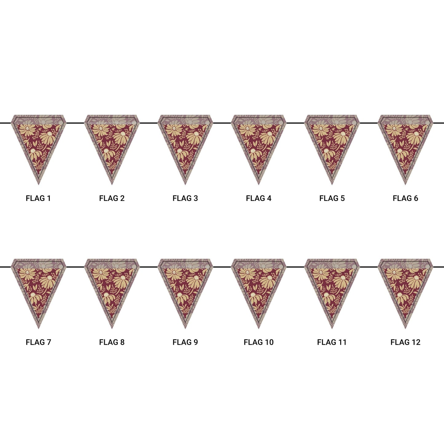 Flag Garland | Maroon & Gold | Bellis