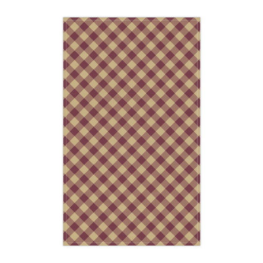 Tea Towels | Maroon & Gold | Gingham