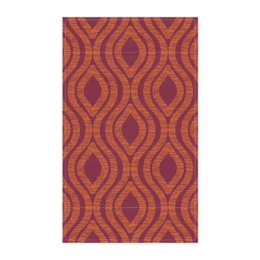 Tea Towels | Maroon & Orange | Ogee