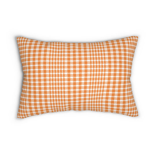 Pillow | Orange & White | Tweed