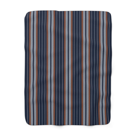 Sherpa Blanket | Orange & Blue | Stripe