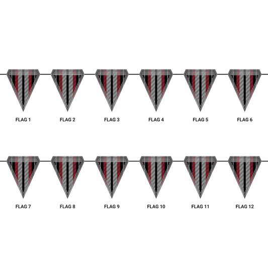 Flag Garland | Red & Black | Stripe