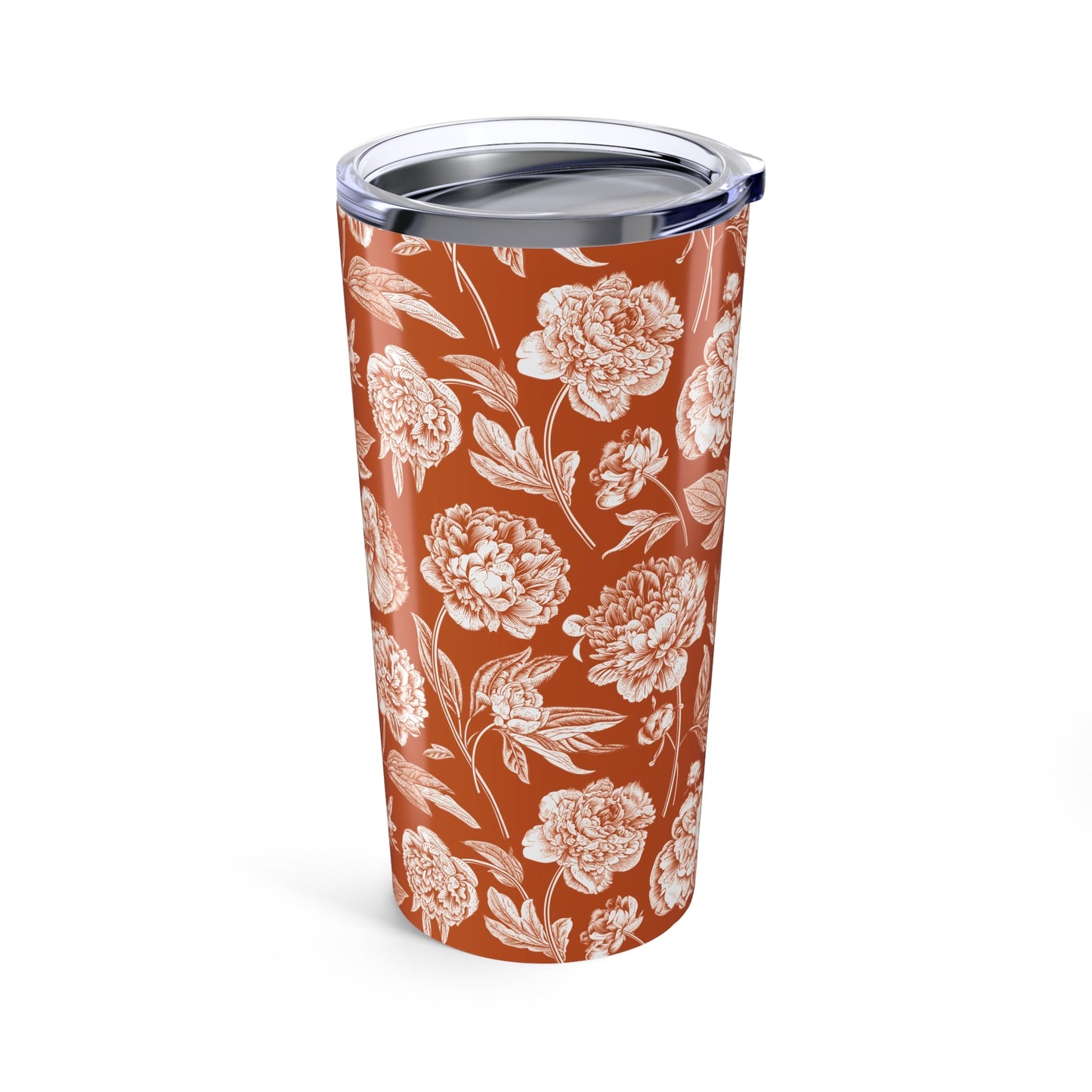Tumbler | Dark Orange & White | Peony