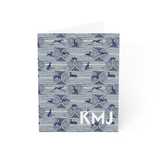 Monogram Notecards | Greyhounds | Teal Track