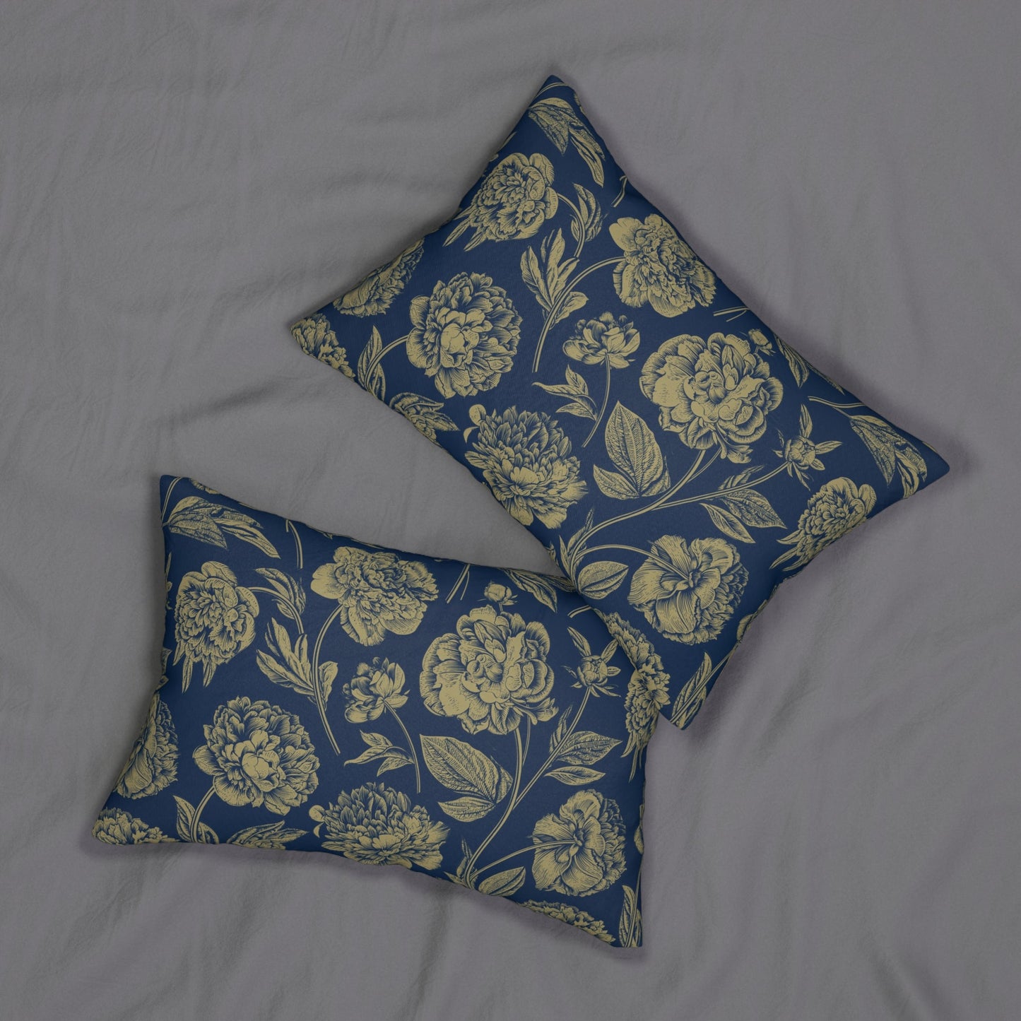 Pillow | Blue & Gold | Peony