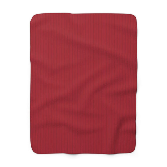 Sherpa Blanket | Red & Black | Pinstripe