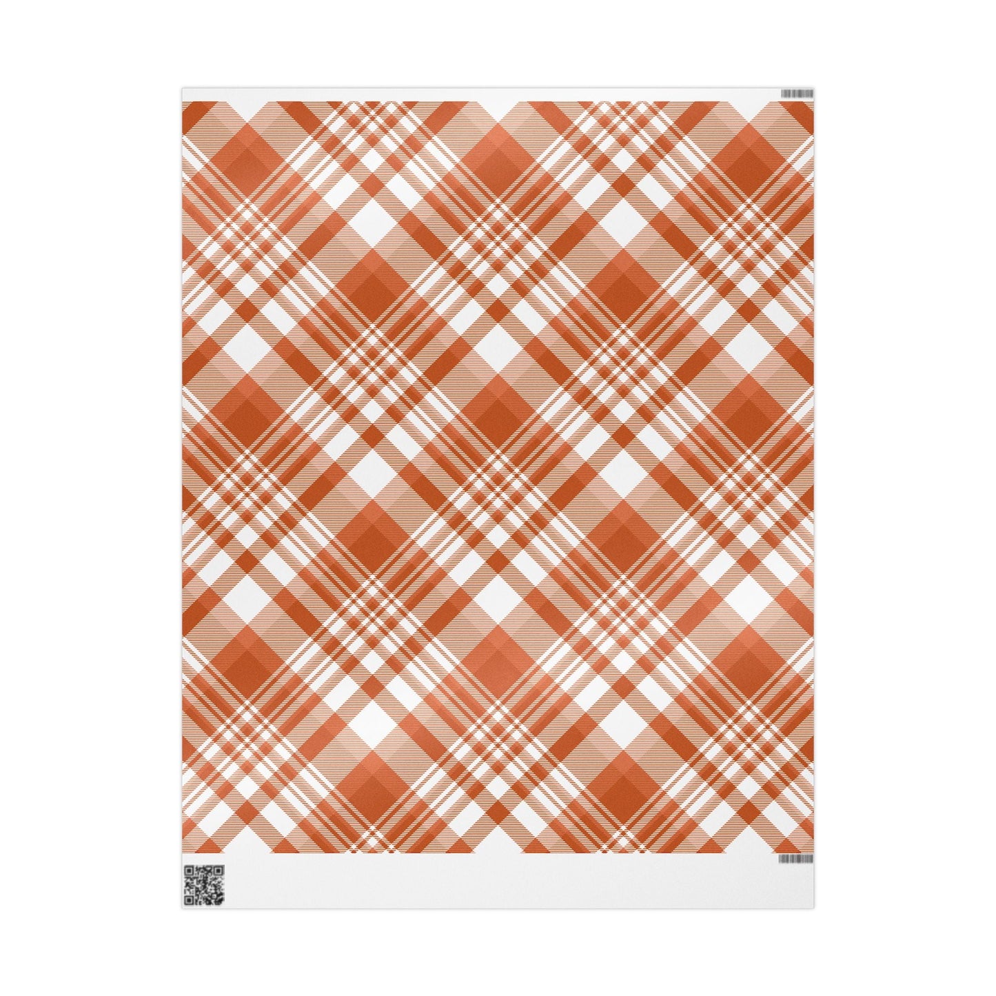 Gift Wrap | Dark Orange & White | Tartan