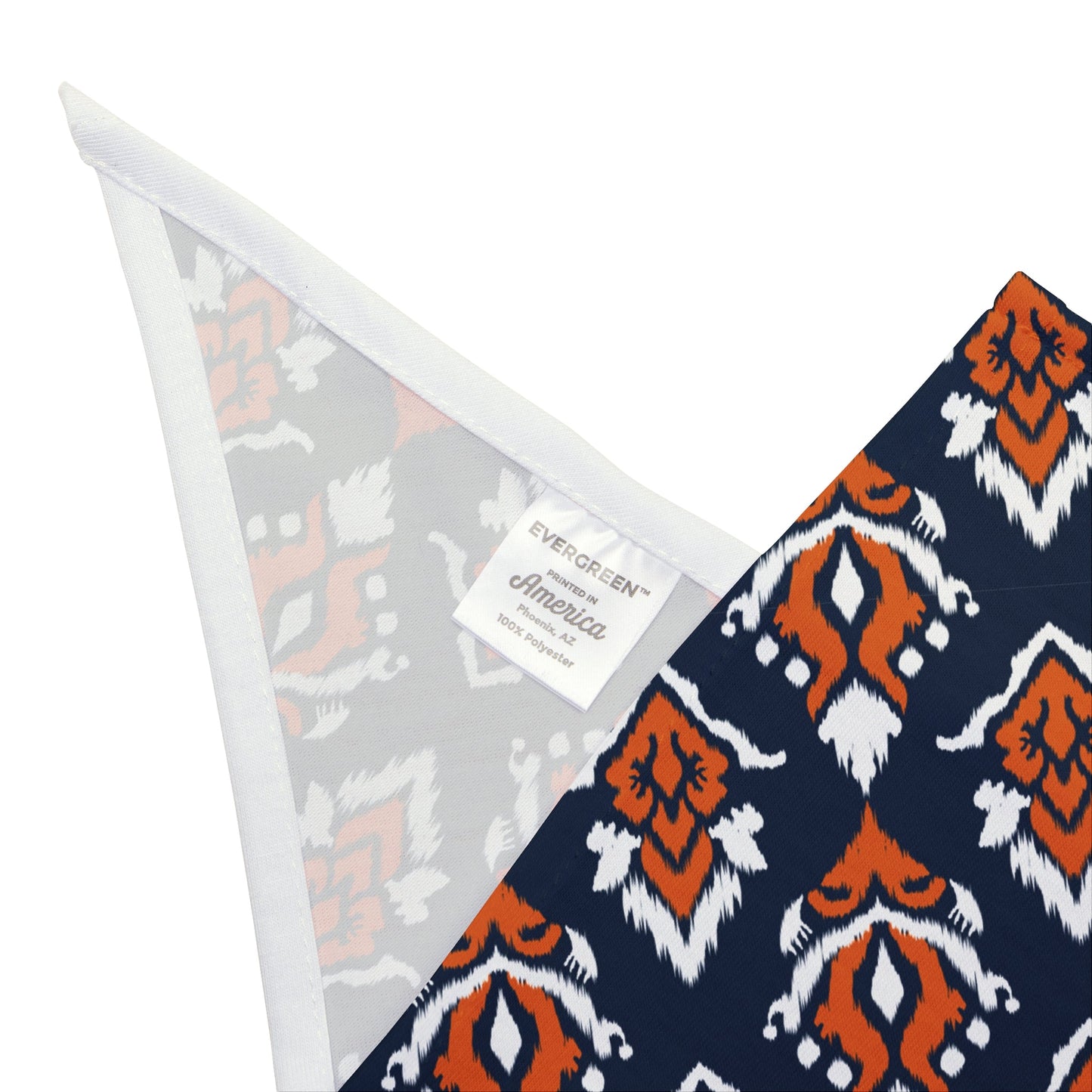Pet Bandana | Orange & Blue | Ikat