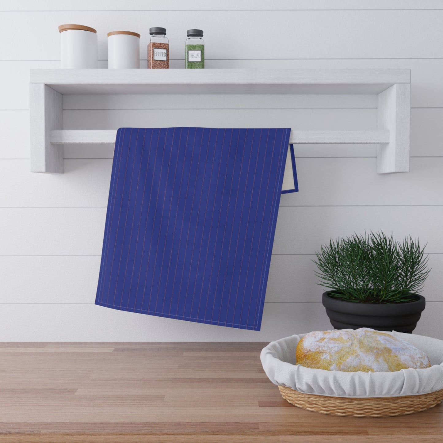 Tea Towels | Bright Blue & Orange | Pinstripe