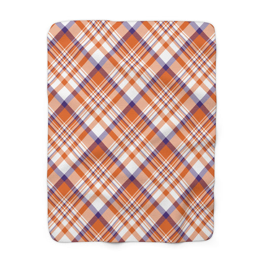 Sherpa Fleece Blanket | Clemson, South Carolina | Tartan