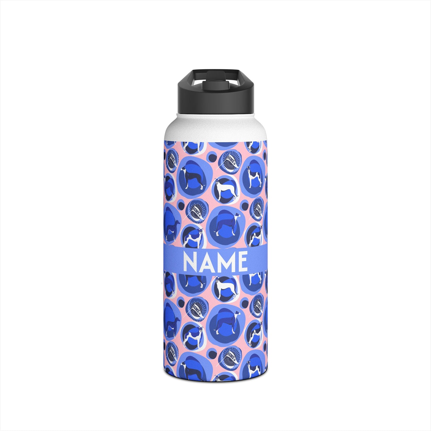 Insulated Water Bottle | Greyhounds | Pink Bubbles