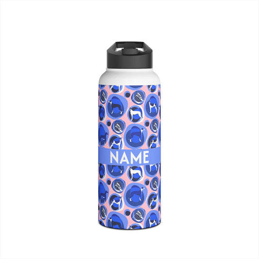 Insulated Water Bottle | Greyhounds | Pink Bubbles