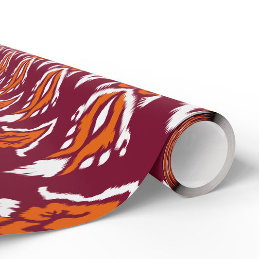 Gift Wrap | Maroon & Orange | Ikat