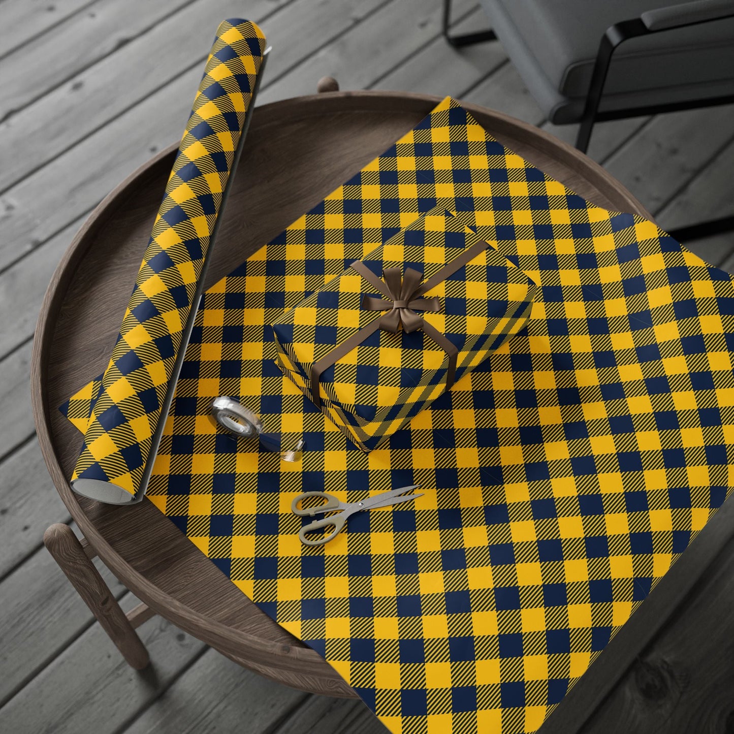Gift Wrap | Yellow & Blue | Gingham