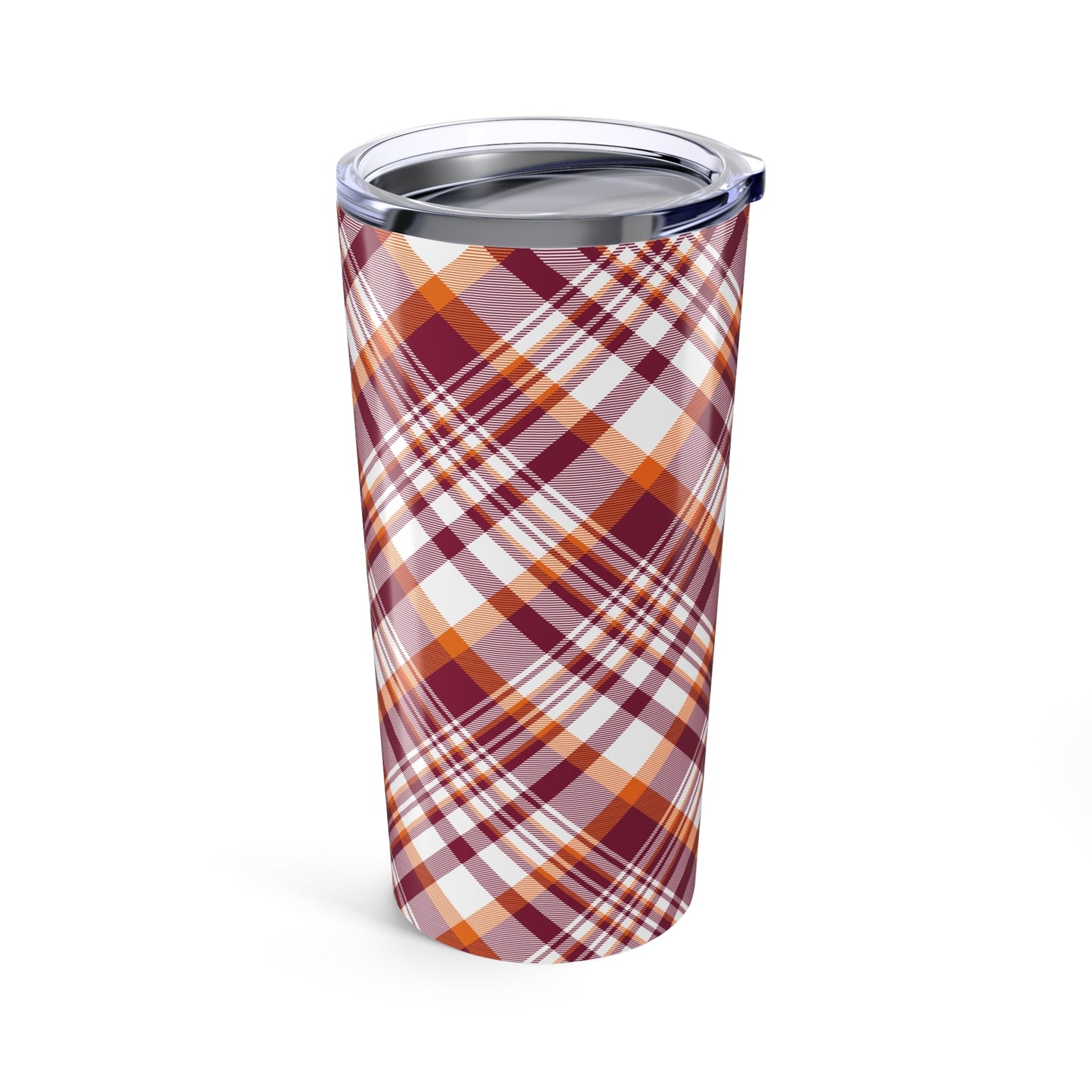 Tumbler | Maroon & Orange | Tartan