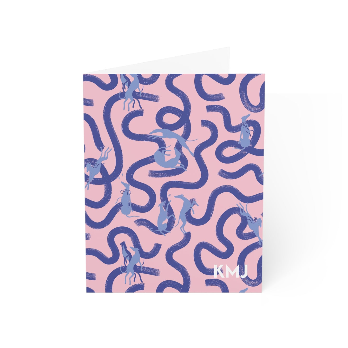 Monogram Notecards | Greyhounds | Pink Ribbon