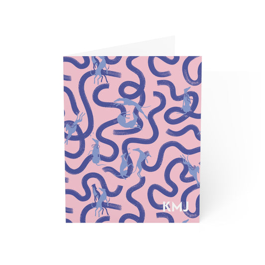 Monogram Notecards | Greyhounds | Pink Ribbon