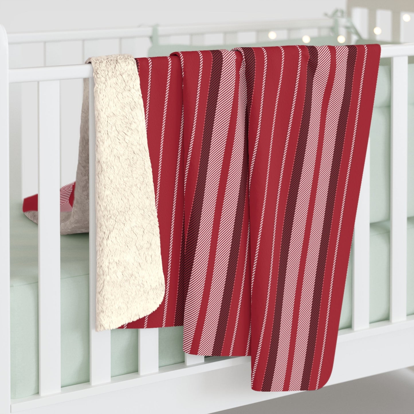 Sherpa Blanket | Red & Black | Stripe