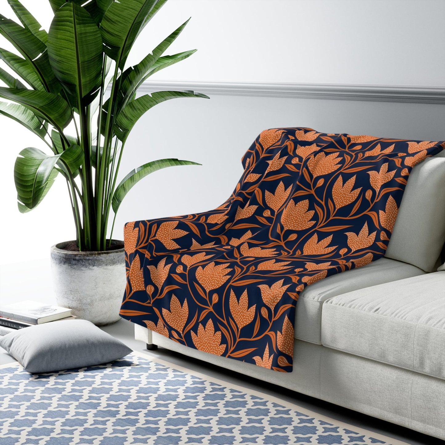 Sherpa Blanket | Orange & Blue | Magnolia