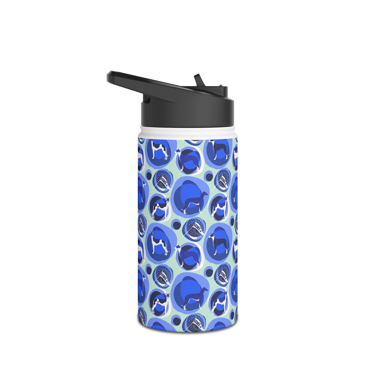 Insulated Water Bottle | Greyhounds | Teal Bubbles
