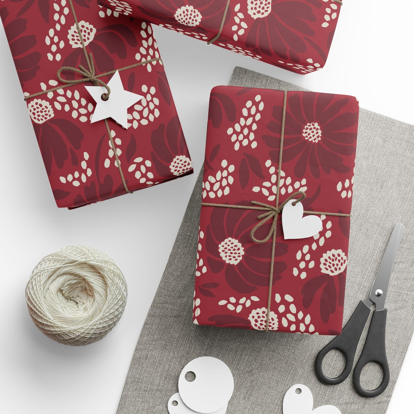Gift Wrap | Maroon & White | Bellis