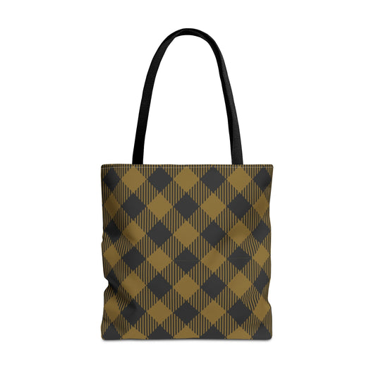Tote Bag | Black & Gold | Gingham