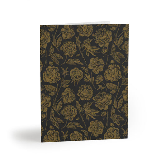Notecards Set | Black & Gold | Peony