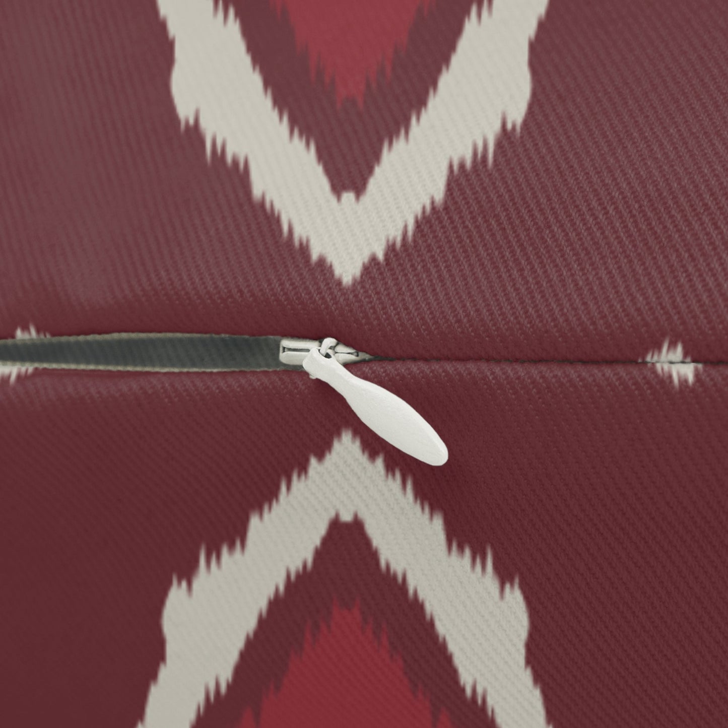 Pillow | Maroon & White | Ikat