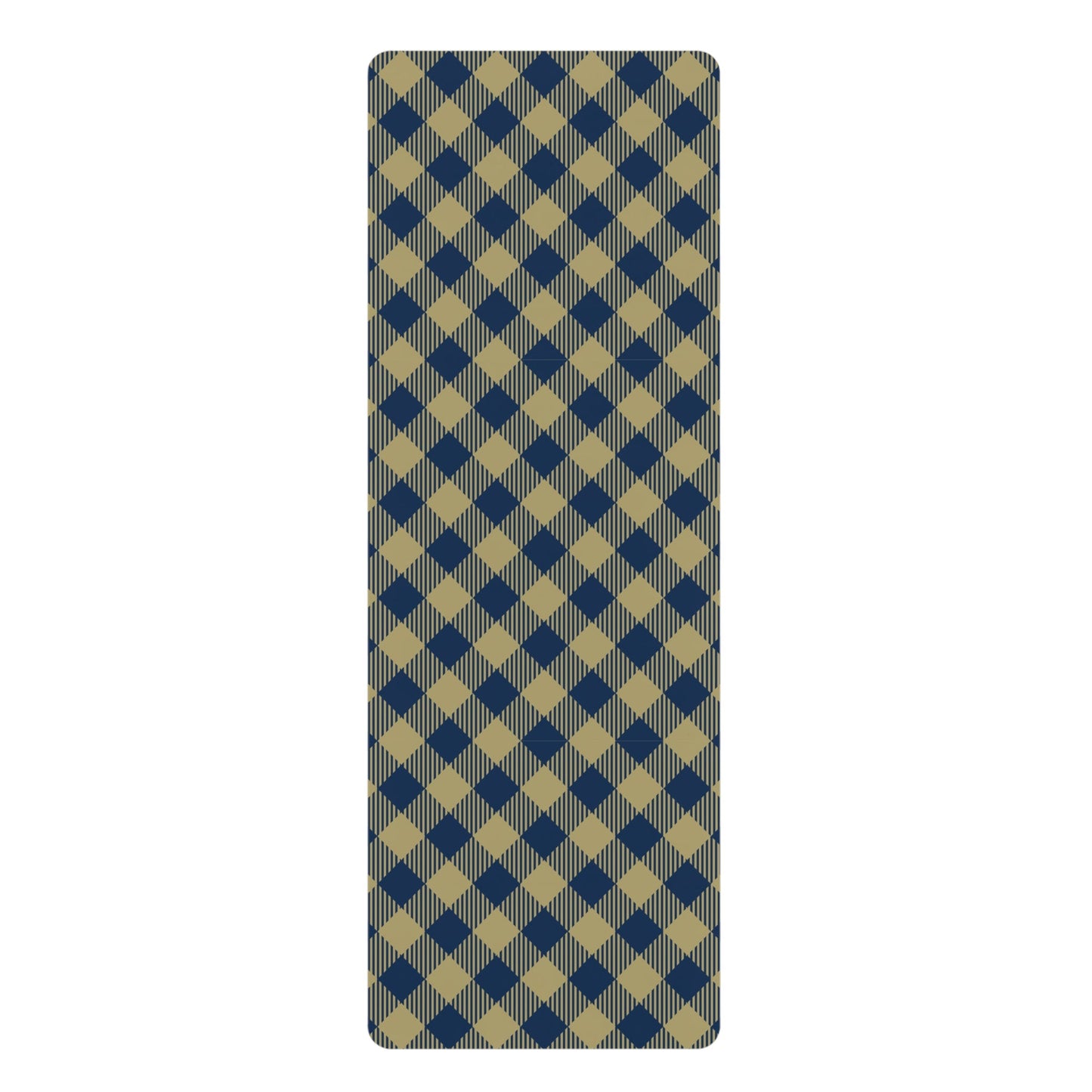 Yoga Mat | Blue & Gold | Gingham