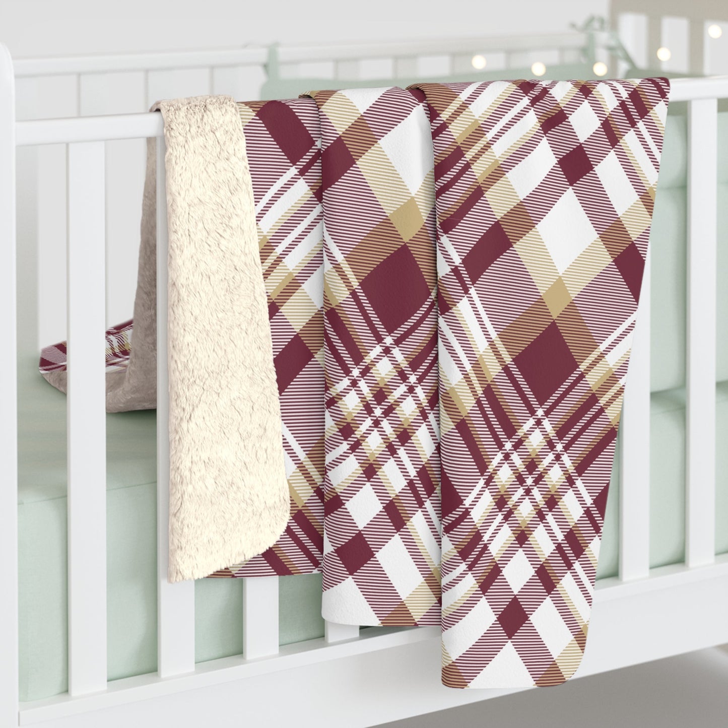 Sherpa Blanket | Maroon & Gold | Tartan