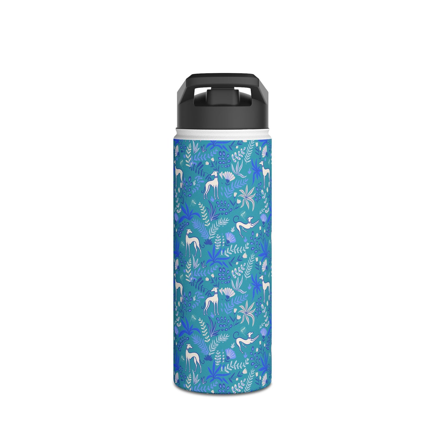 Insulated Water Bottle | Greyhounds | Teal Fern