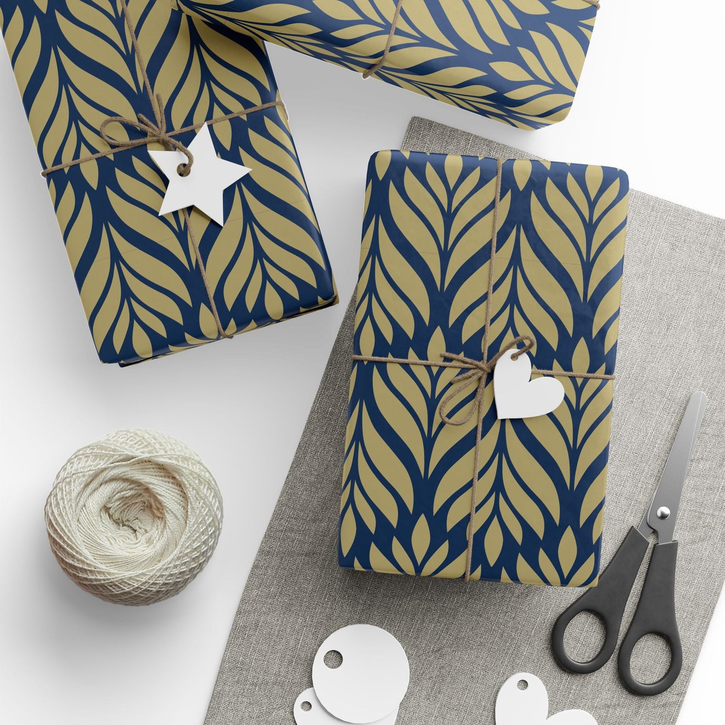 Gift Wrap | Blue & Gold | Palm