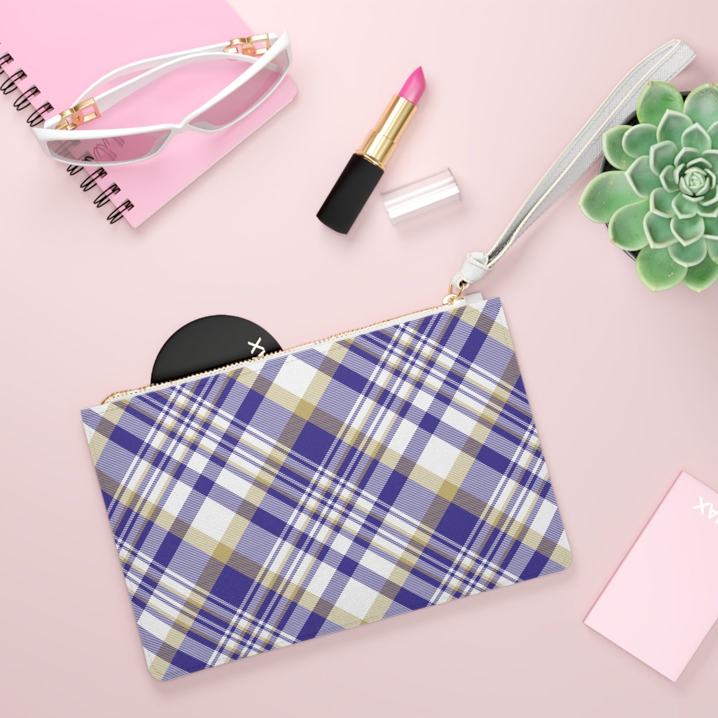 Clutch Bag | Purple & Gold | Tartan
