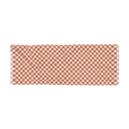 Scarf | Dark Orange & White | Gingham