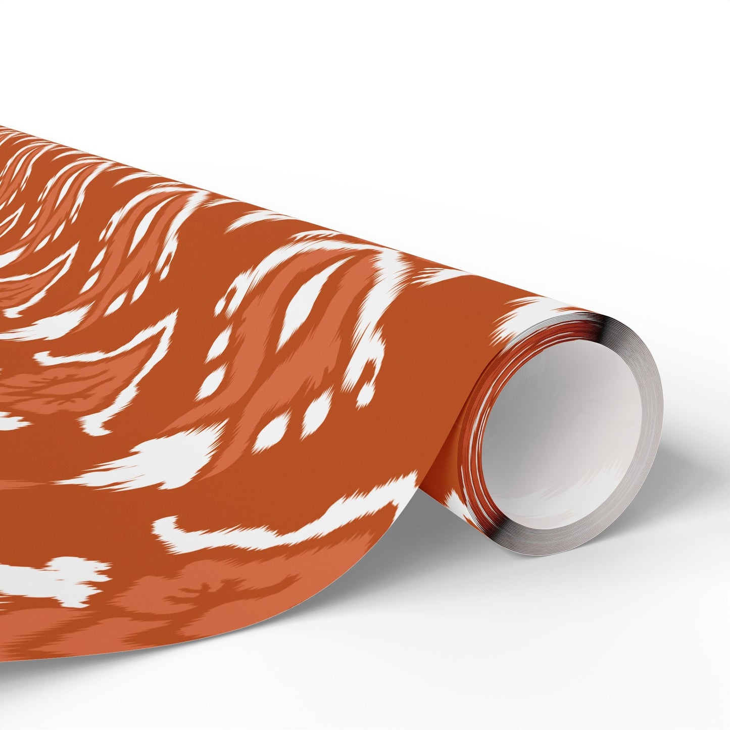 Gift Wrap | Dark Orange & White | Ikat